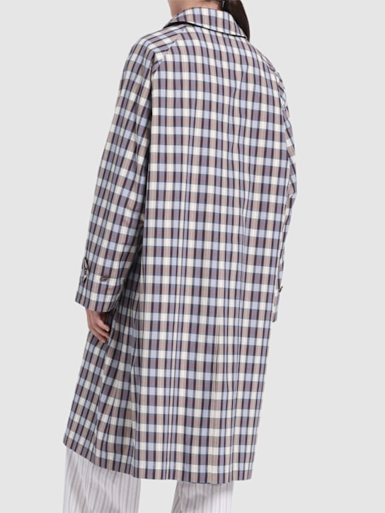 The Row: Tavishina silk & cotton trench coat - Black/Beige - women_2 | Luisa Via Roma