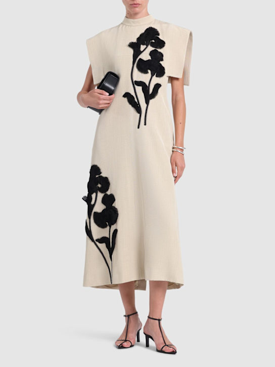 Jil Sander: Embroidered midi dress - women_1 | Luisa Via Roma