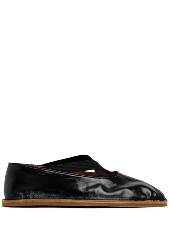Dries Van Noten: Leather ballerina-style loafers - Black - men_0 | Luisa Via Roma