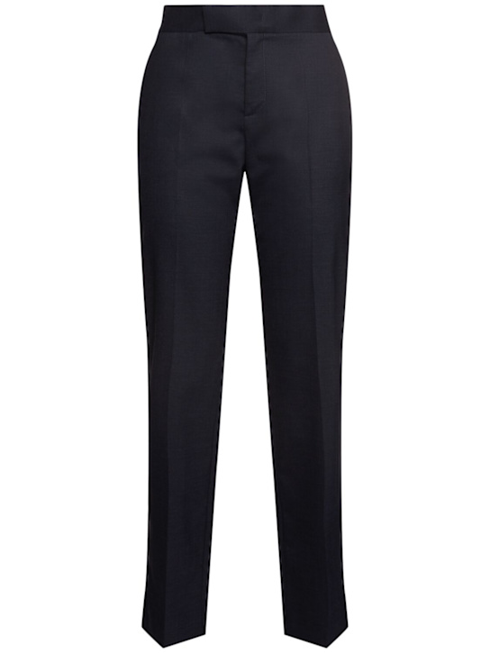 Alberta Ferretti: Tropical wool blend straight pants - women_0 | Luisa Via Roma