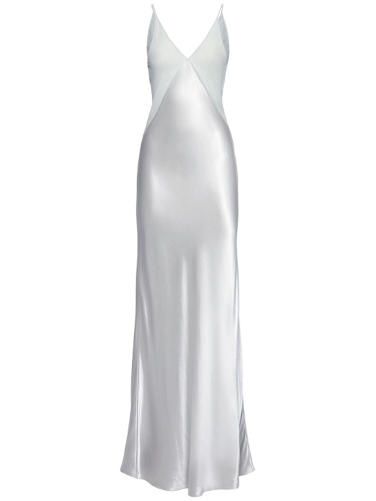 Alberta Ferretti: Shiny satin long dress - women_0 | Luisa Via Roma