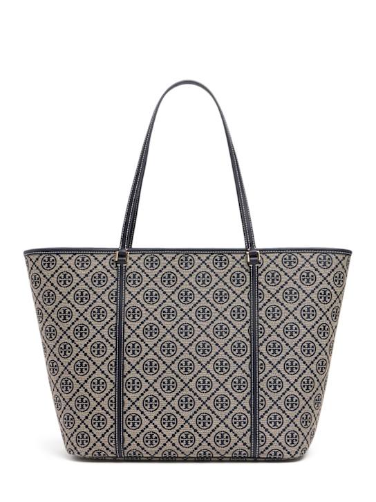 Tory Burch: T Monogram canvas zip tote bag - women_0 | Luisa Via Roma