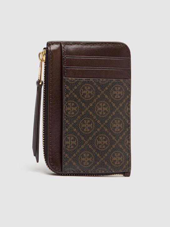 Tory Burch: T Monogram coated canvas zip card case - women_1 | Luisa Via Roma