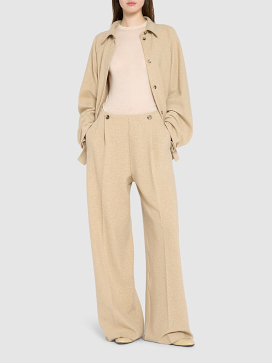 Max Mara: Micenea flannel wide pants - women_1 | Luisa Via Roma