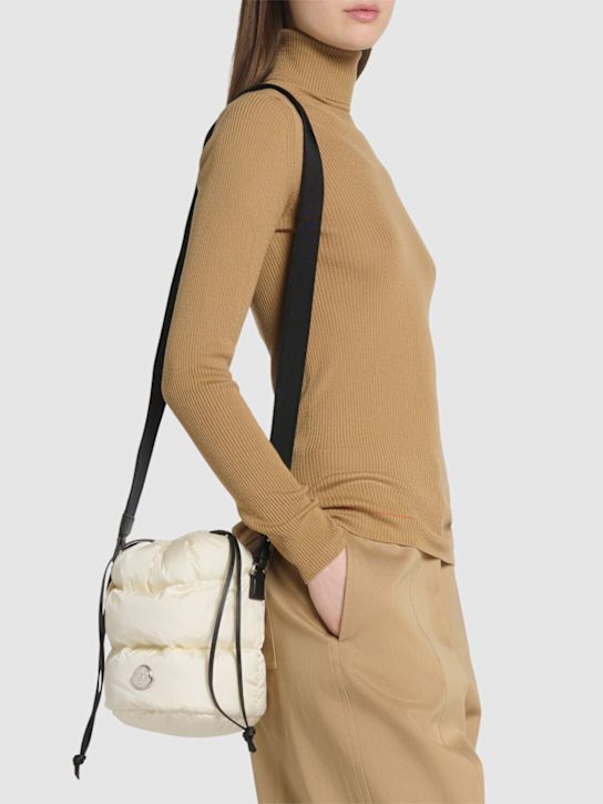 Moncler: Caradoc quilted down bucket bag - White - women_1 | Luisa Via Roma