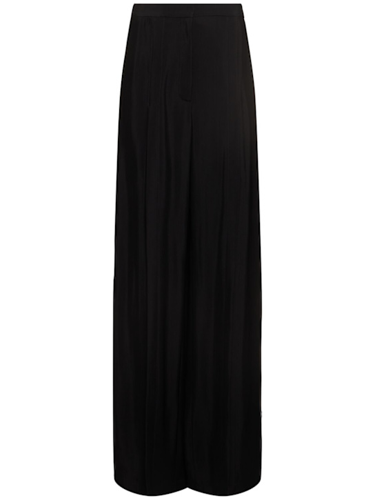 MUGLER: Mat heavy fluid pence wide leg pants - women_0 | Luisa Via Roma