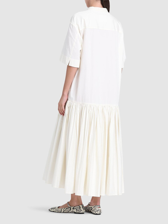 Jil Sander: Glass finished poplin long dress - women_2 | Luisa Via Roma