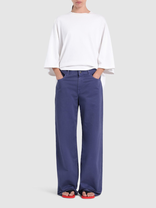 The Row: Eglitta wide cotton denim jeans - Purple/Blue - women_1 | Luisa Via Roma