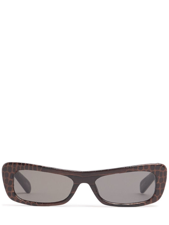Jacquemus: Les Lunettes Capri sunglasses - Dark Brown - women_0 | Luisa Via Roma