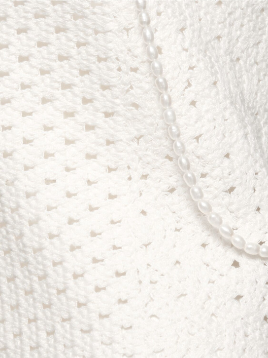 Sara Cristina: Playa long crochet dress w/ pearls - White - women_4 | Luisa Via Roma