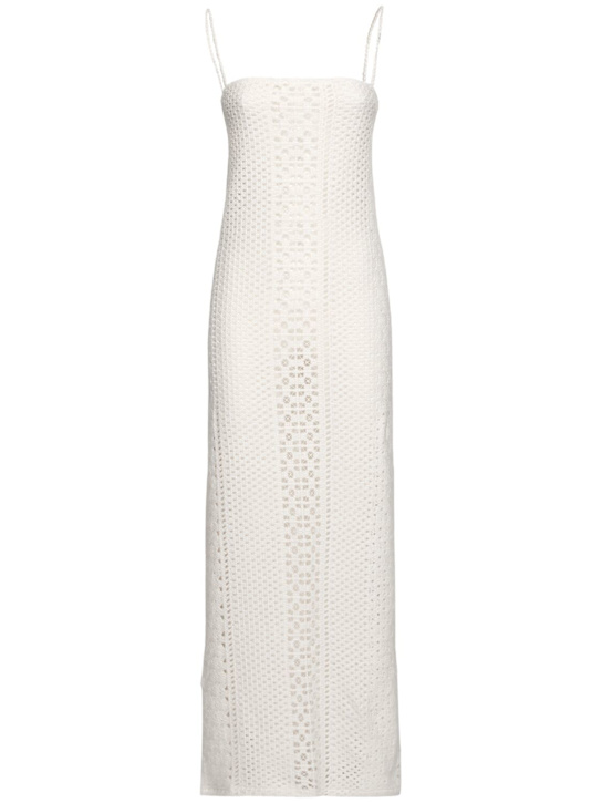 Sara Cristina: Playa long crochet dress w/ pearls - White - women_0 | Luisa Via Roma