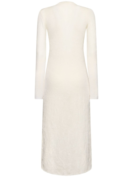 Auralee: Wrinkled wool knit maxi dress - White - women_3 | Luisa Via Roma