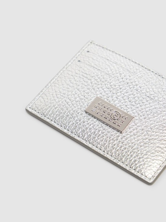 MM6 Maison Margiela: Numeric grainy leather card holder - women_1 | Luisa Via Roma
