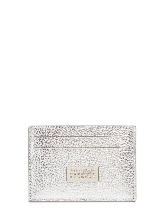 MM6 Maison Margiela: Numeric grainy leather card holder - women_0 | Luisa Via Roma