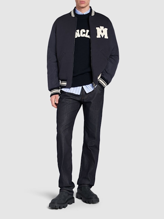 Moncler: Vennes cotton fleece down jacket - Dark Blue - men_1 | Luisa Via Roma