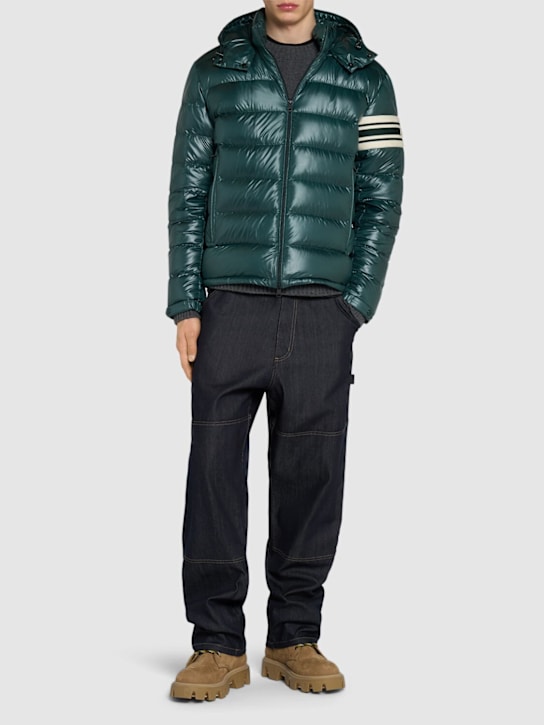 Moncler: Landre tech down jacket - Sea Moss - men_1 | Luisa Via Roma