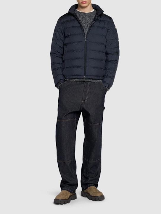 Moncler: Brendann tech & wool down jacket - Night Sky - men_1 | Luisa Via Roma