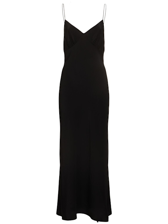 Matteau: Low back long silk slip dress - Black - women_0 | Luisa Via Roma
