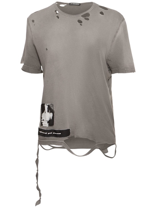 Ann Demeulemeester: Fanie distressed cotton t-shirt - women_0 | Luisa Via Roma