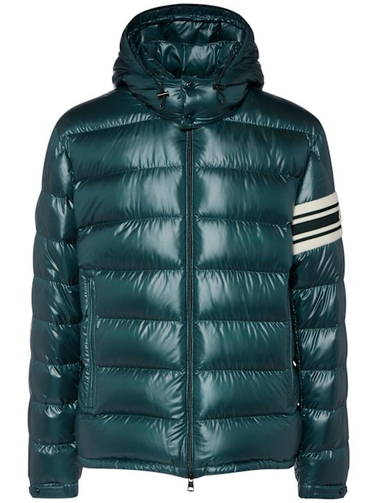 Moncler: Landre tech down jacket - Sea Moss - men_0 | Luisa Via Roma