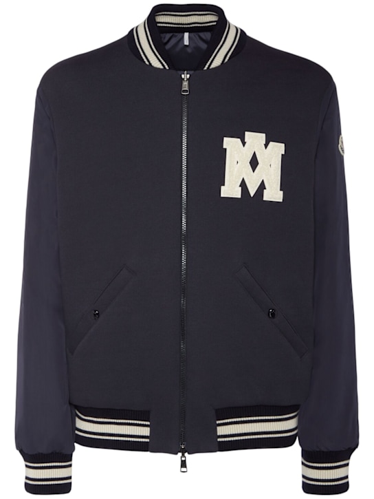 Moncler: Vennes cotton fleece down jacket - Dark Blue - men_0 | Luisa Via Roma