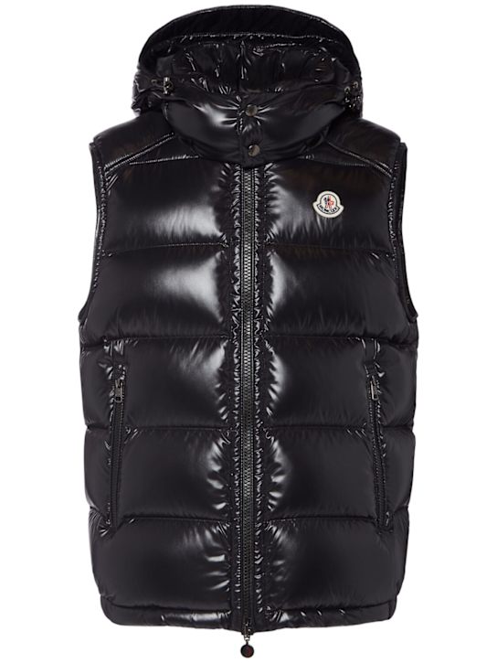 Moncler: Bormes hooded nylon down vest - Black - men_0 | Luisa Via Roma