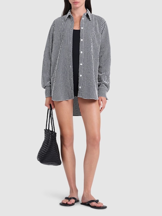 Hunza G: Vichy printed oversized shirt - women_1 | Luisa Via Roma