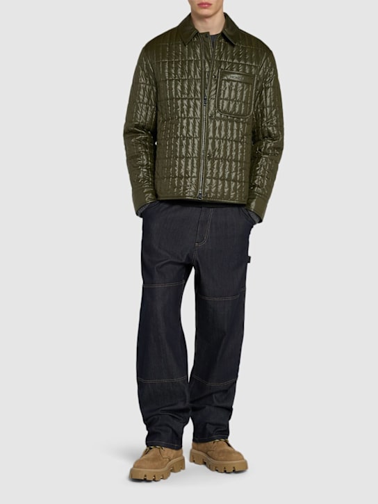 Moncler: Madiere rectangle tech casual jacket - Deep Depths - men_1 | Luisa Via Roma