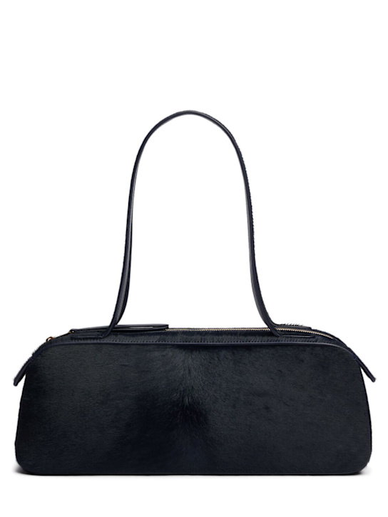 Khaite: Simona pony skin shoulder bag - Midnight Blue - women_0 | Luisa Via Roma