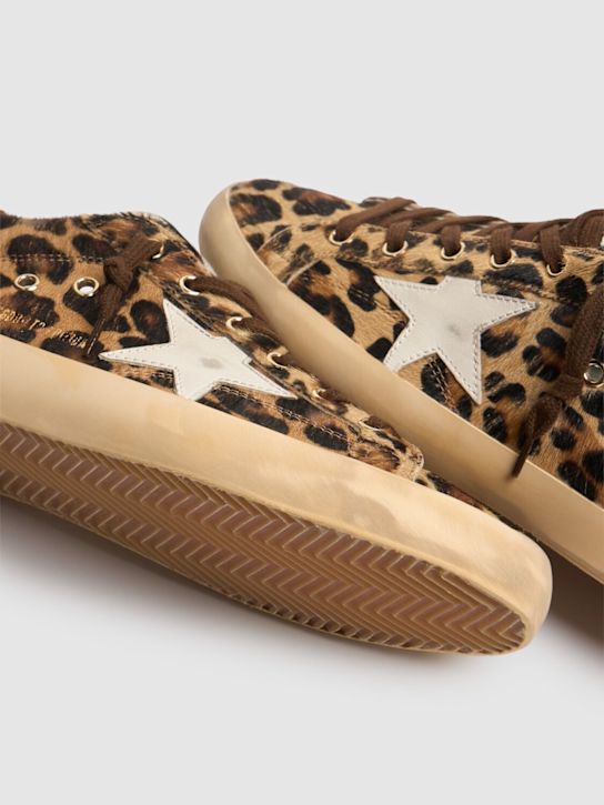 Golden Goose: 20毫米Super-Star带毛皮革运动鞋 - 豹纹 - women_5 | Luisa Via Roma