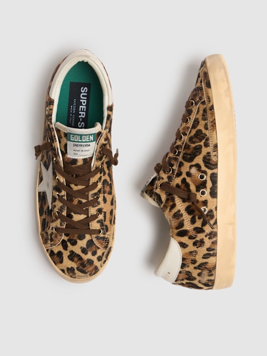 Golden Goose: 20毫米Super-Star带毛皮革运动鞋 - 豹纹 - women_3 | Luisa Via Roma