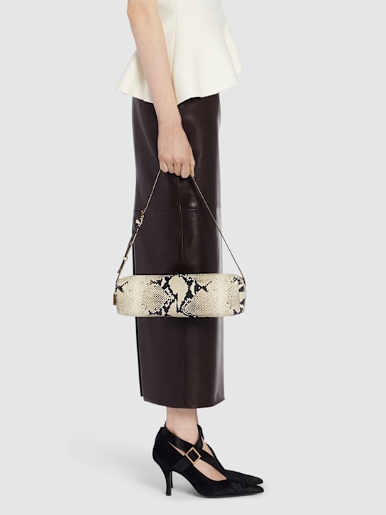 Khaite: Kye python embossed leather shoulder bag - Natural - women_1 | Luisa Via Roma