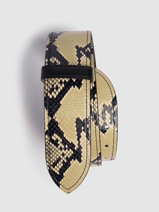 Khaite: 5cm Theo python print leather belt - Natural - women_1 | Luisa Via Roma
