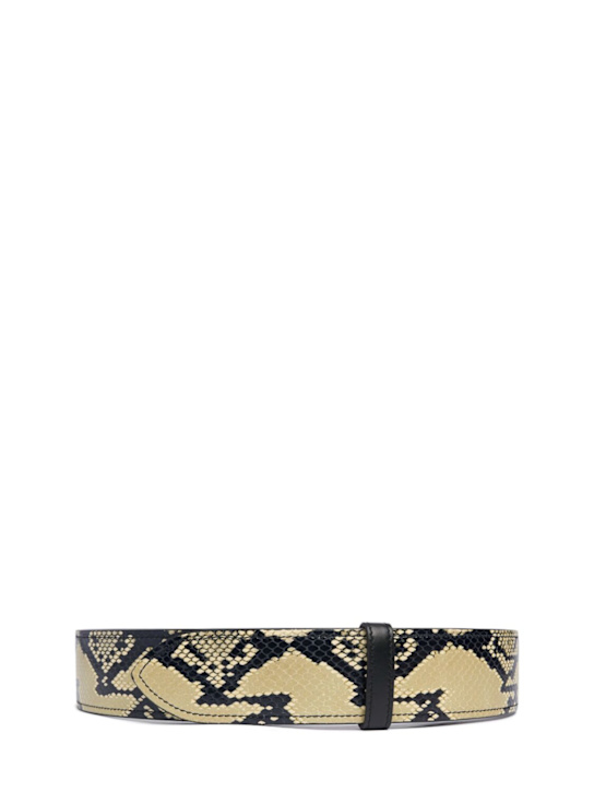 Khaite: 5cm Theo python print leather belt - Natural - women_0 | Luisa Via Roma