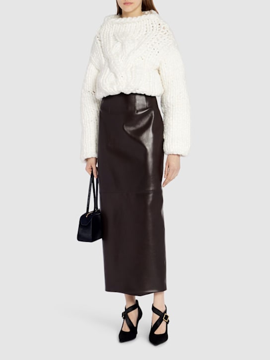 Khaite: Ninel knit braided bonded sweater - Ivory - women_1 | Luisa Via Roma