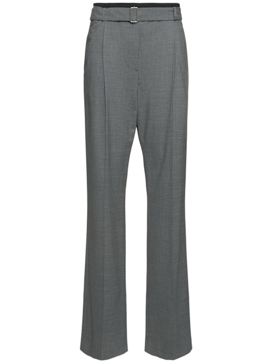 MSGM: Wool tailored wide leg pants - women_0 | Luisa Via Roma