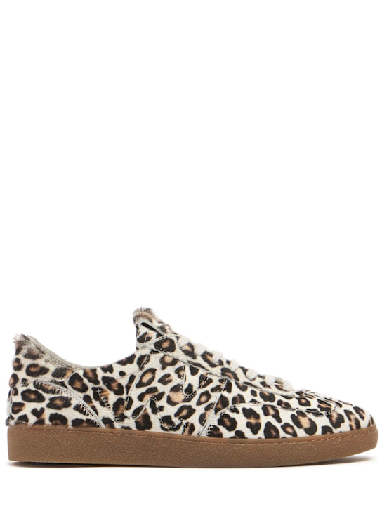 MSGM: 25mm Leopard print pony skin sneakers - women_0 | Luisa Via Roma