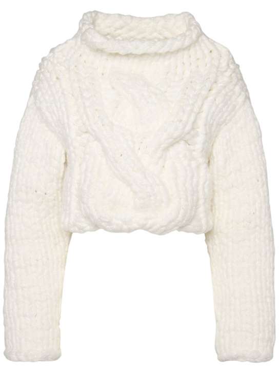 Khaite: Ninel knit braided bonded sweater - Ivory - women_0 | Luisa Via Roma