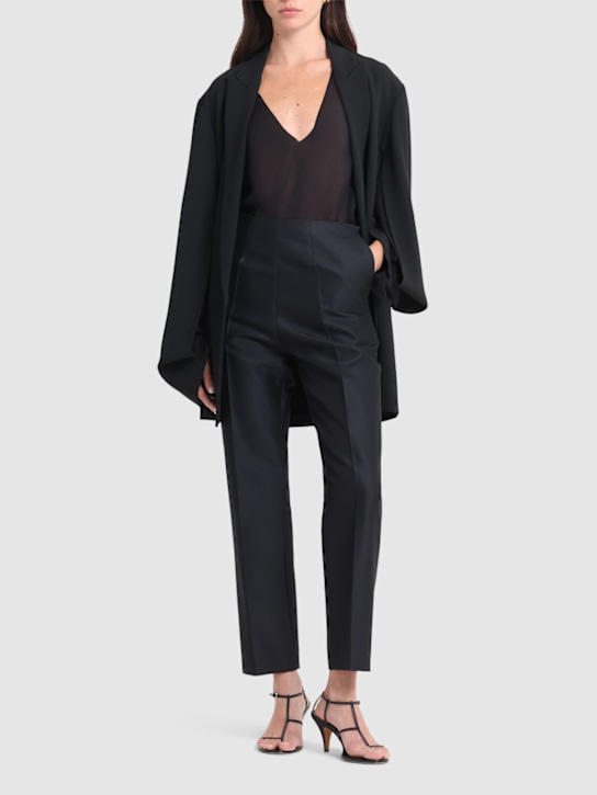 Alberta Ferretti: Straight viscose blend pants - women_1 | Luisa Via Roma