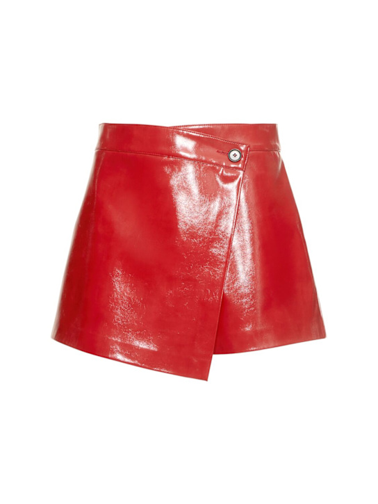 MSGM: Vinyl wrap mini skort - women_0 | Luisa Via Roma
