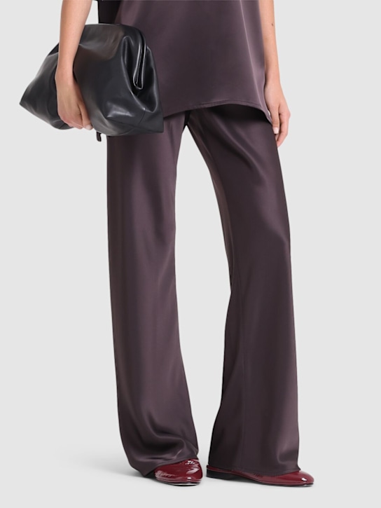 Alberta Ferretti: 25mm Patent leather sabot mules - women_1 | Luisa Via Roma