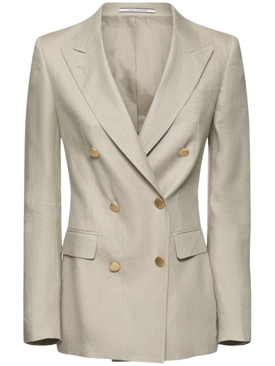 Tagliatore 0205: J Parigi double breasted linen blazer - women_0 | Luisa Via Roma