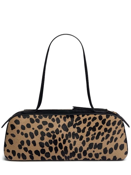 Khaite: Simona pony skin shoulder bag - Camel / Black - women_0 | Luisa Via Roma