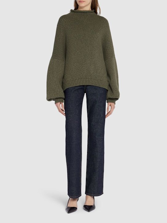 Khaite: Juniper knit turtleneck sweater - Green - women_1 | Luisa Via Roma