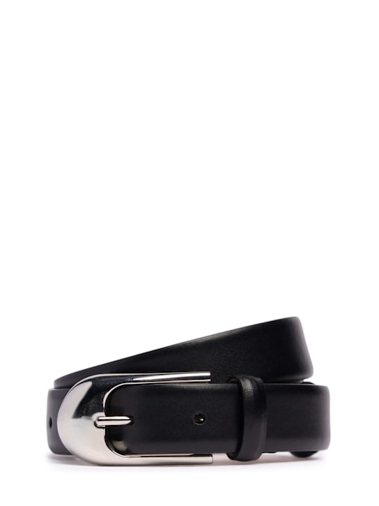 Khaite: Dome smooth leather belt - Black - women_0 | Luisa Via Roma