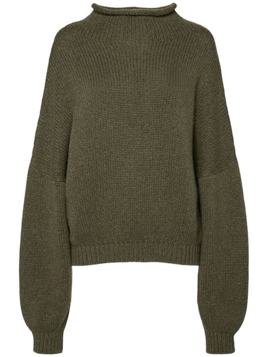 Khaite: Juniper knit turtleneck sweater - Green - women_0 | Luisa Via Roma