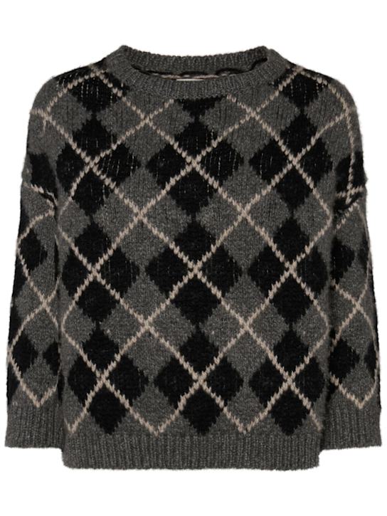 Khaite: Colt knit crewneck sweater - Grey/Multi - women_0 | Luisa Via Roma