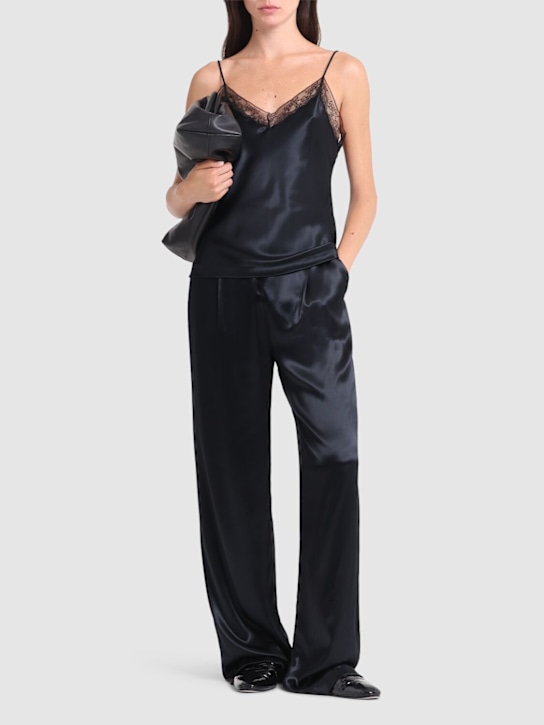Alberta Ferretti: Shiny satin wide leg pants - women_1 | Luisa Via Roma