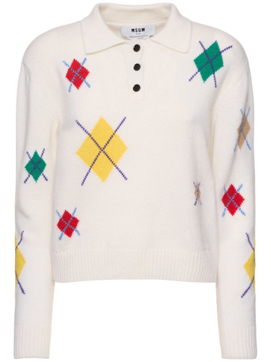 MSGM: Wool & cashmere polo sweater - women_0 | Luisa Via Roma