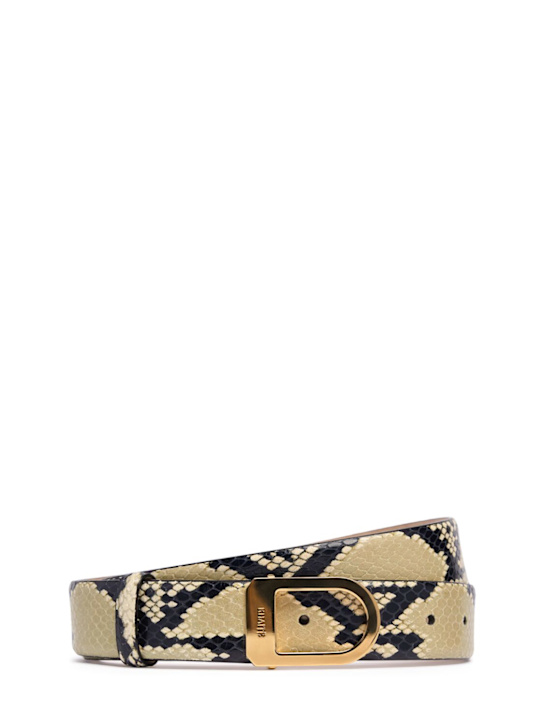 Khaite: 3cm Saddle python print leather belt - Natural - women_0 | Luisa Via Roma